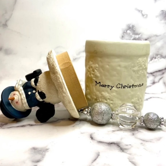 ❌❌SOLD❌❌Snowman Candle With Lid Christmas Holiday - Picture 10 of 14
